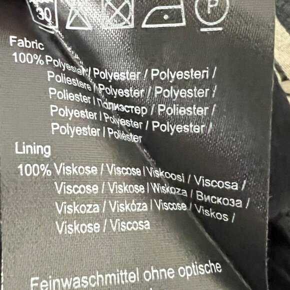 More & More Womens Palm Print Sleeveless Chiffon Dress Black Tan size 16 - Picture 10 of 12